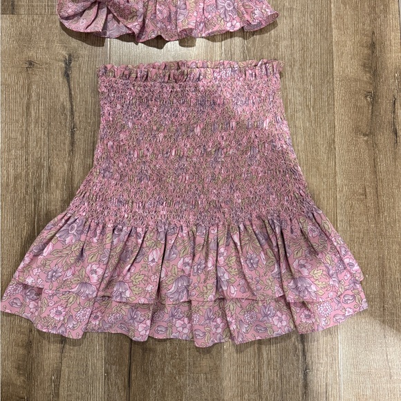 Likely Pink Riviera Smocked Floral-Print Skirt Medium - Picture 4 of 5